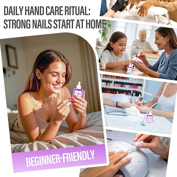 CHUCHU Nail Strengthener - Blueberry Scent Nail Repair Growth Moisturizing Treatment - Natural Jojoba Vitamin B & E Cuticle Oil for Dry Cracked Nails