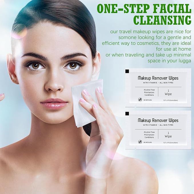 150 Pcs Makeup Remover Wipes Bulk Waterproof Makeup Wipes Individually Wrapped Face Wipes for Women Gentle Facial Cleansing Towelettes for Travel Hotel Skin Mascara Lipstick Oil Dirt (White)