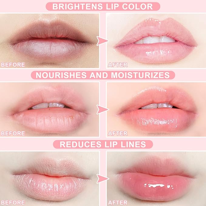 4 PCS Bee Lip Balm Honey Pot, Honey Watermelon Apple Coconut Lip Balm Sleeping Lip Mask Overnight with Sticks, Lip Exfoliating Prevention Dry and Crack (Honey & Watermelon & Apple & Coconut)