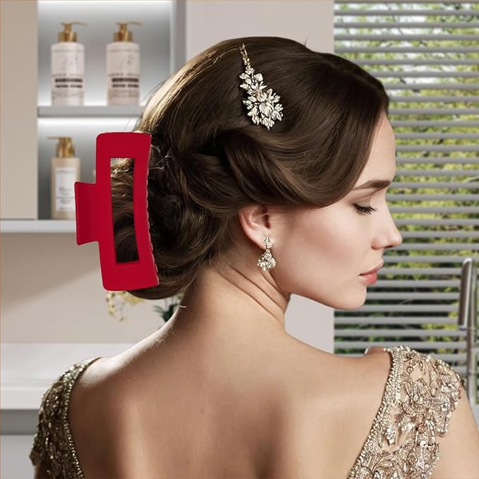 7 Pcs Spa Set, Facial Headband, Spa Headband and Wristband Set, Skincare Headband, College Style Girl Gift, Hair Accessories for Women and Girls（Red）