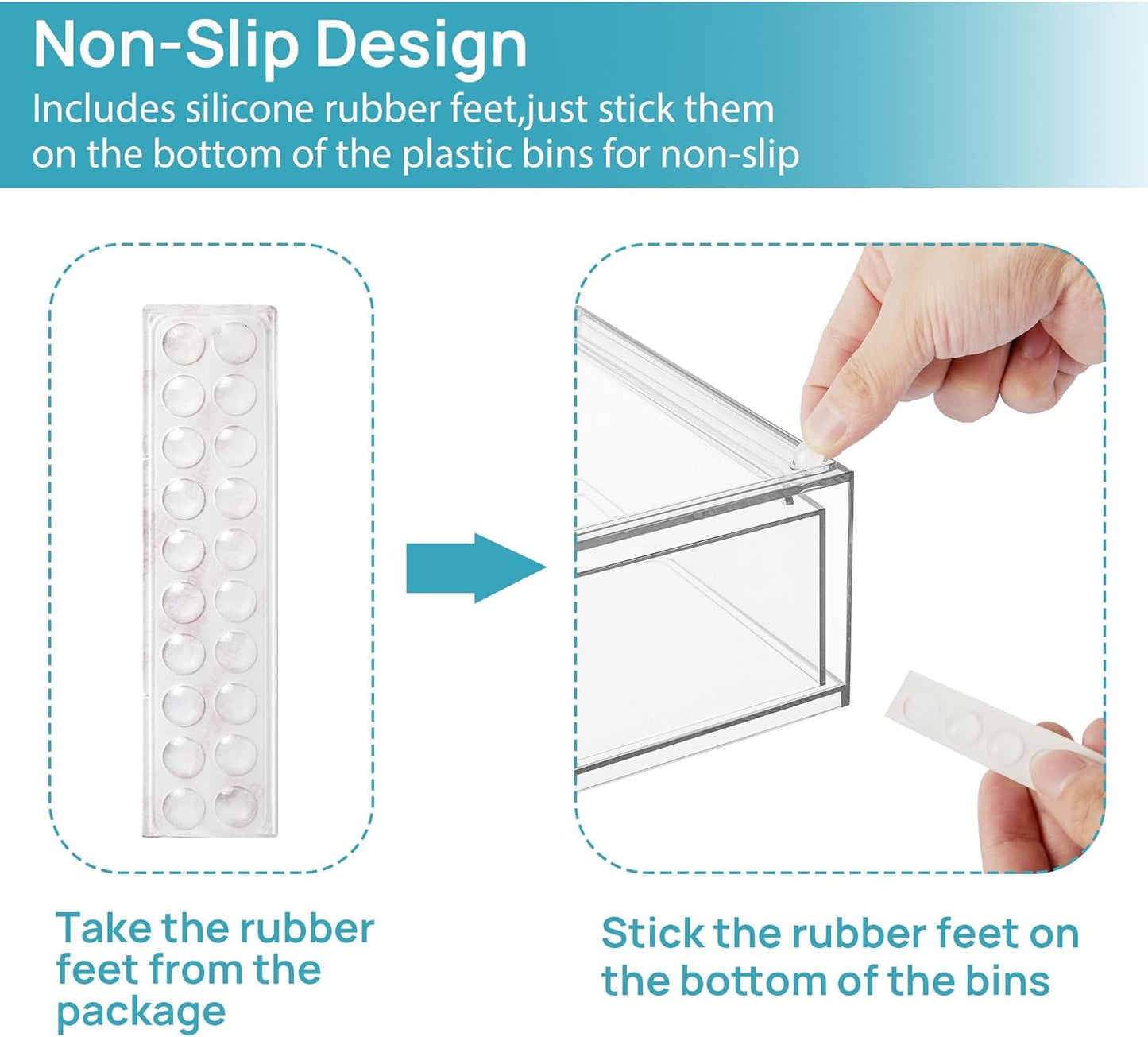 Vtopmart 12.1''W Clear Stackable Storage Drawers,2 Pack Acrylic Plastic Organizers Bins for Makeup Palettes, Cosmetics, and Beauty Supplies,Ideal for Vanity, Bathroom,Cabinet,Desk Organization