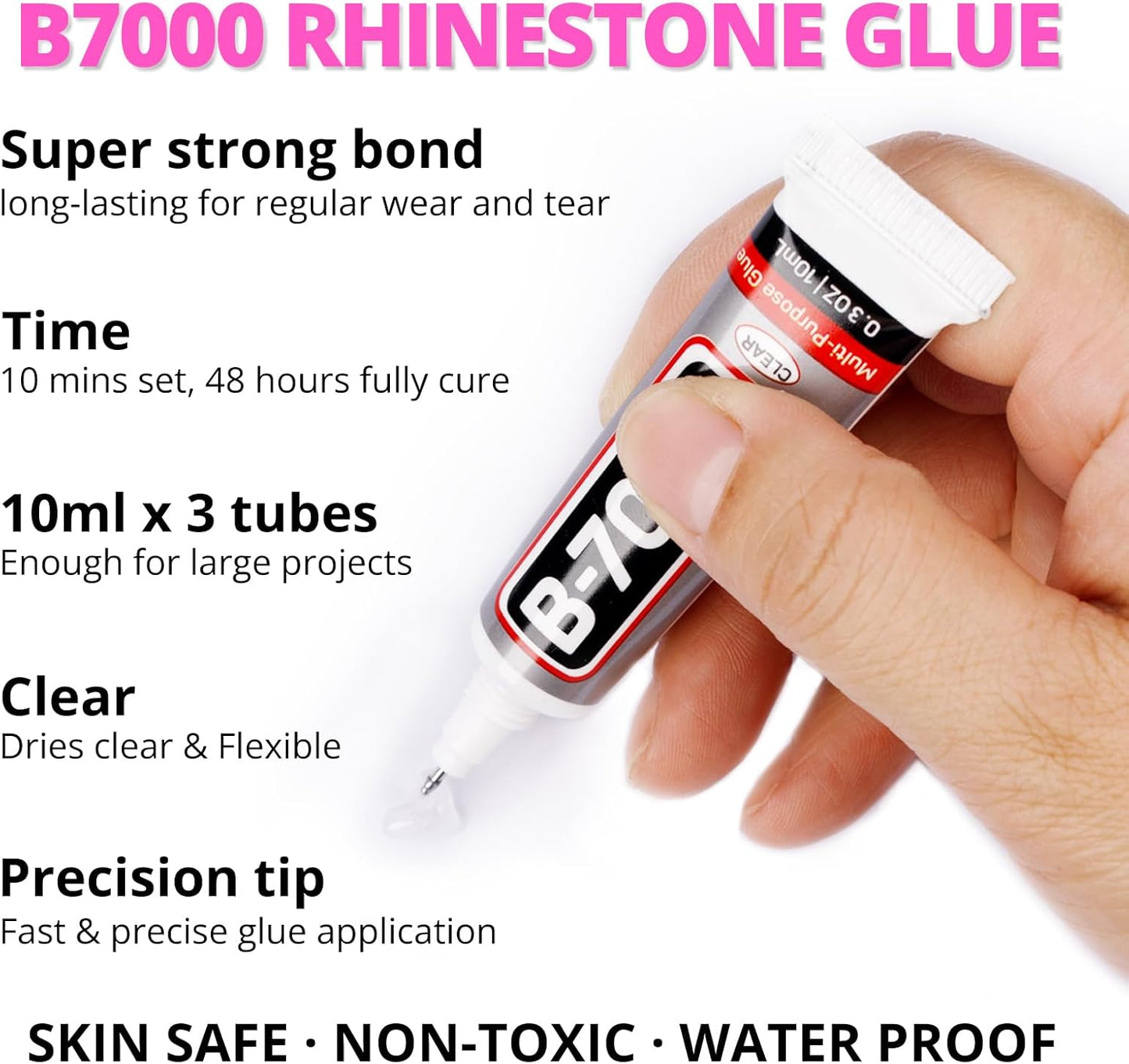 30000Pcs Resin Rhinestones Set for Crafting Bedazzling, Hot Pink Flatback Gems Jewels Crystals for Crafts Clothes Shoes Fabric Shirts Tumblers Cups, Flat Back Bedazzler Kit with b 7000 Glue