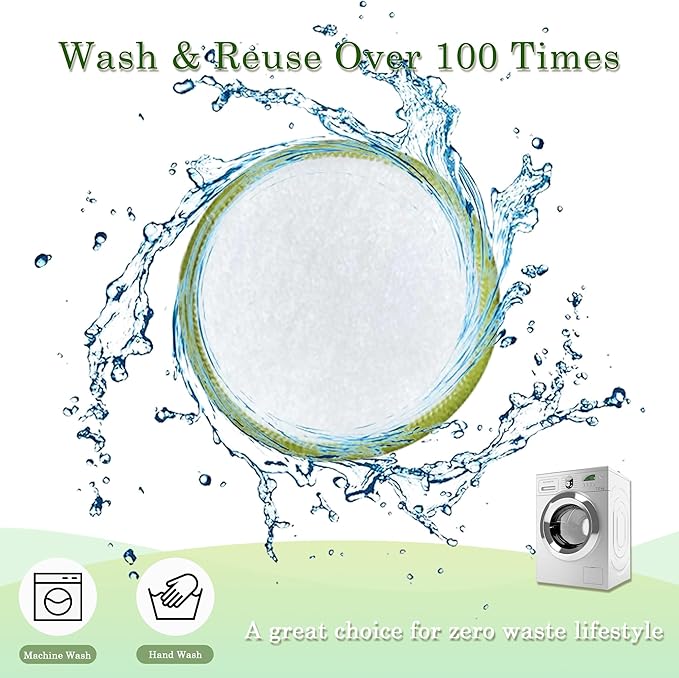 Chloven Reusable Cotton Rounds - 30 Pack Washable Bamboo Makeup Remover Pads for Gentle Cleansing Reusable Face Pads for Skincare & Nail Polish Removal with Mesh Laundry Bag