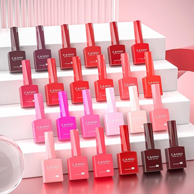 CANNI 30Pcs 9ML Hema-free Gel Nail Polish Set,Dark Red Hot Pink Purple Brown Burgundy Red Jelly Gel Polish Kit Soak Off LED Nail Polish Set Nail Art Starter Manicure Salon DIY at Home