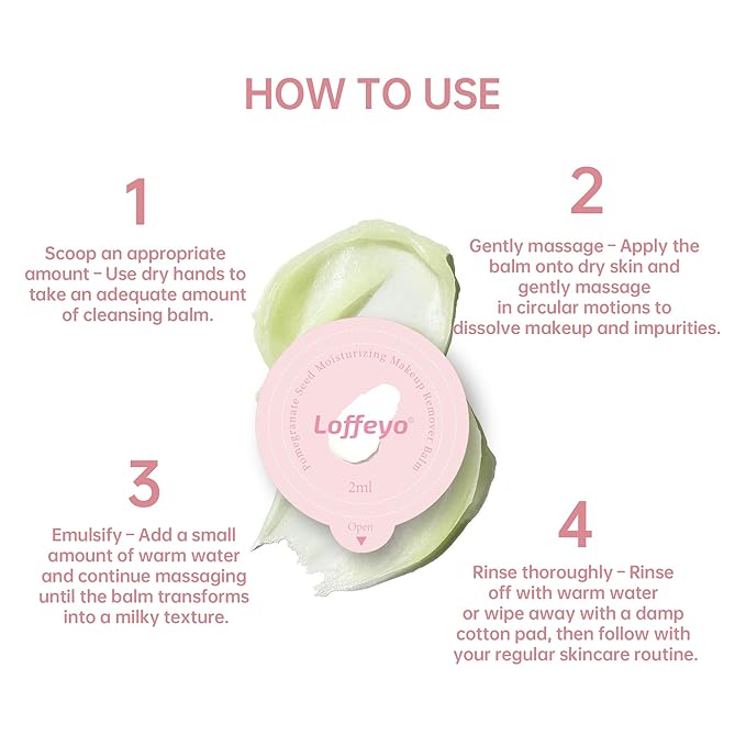 30PCS Travel Mini Size Cleansing Balm, Makeup Remover Balm, Individually Wrapped Pods, Gentle & Hydrating with Pomegranate Extract, Leak-Proof & Travel-Friendly, For All Skin Types