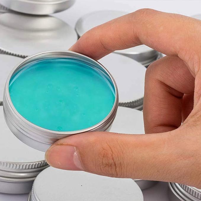 0.5 Ounce Aluminum Tin Jar Refillable Containers 15 ml Aluminum Screw Lid Round Tin Container Bottle for Cosmetic,Lip Balm, Cream, 12 Pack.