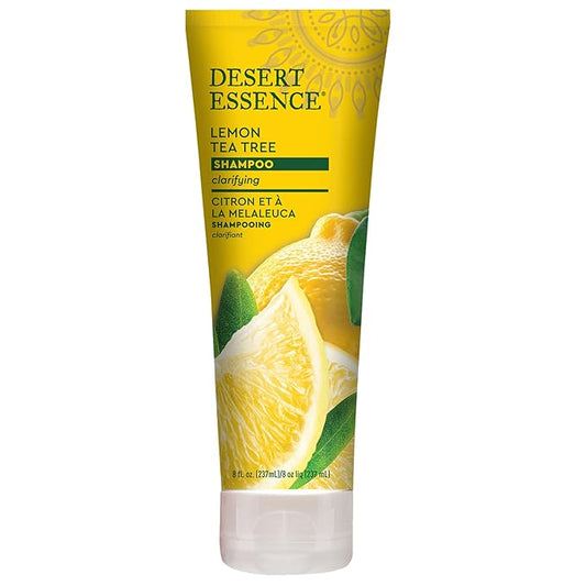 Desert Essence Lemon Tea Tree Shampoo - 8 Fl Ounce - Removes Excess Oil - Revitalizes Scalp - Strengthens & Protects Hair - Maca Root Extract - Soft, Smooth & More Manageable