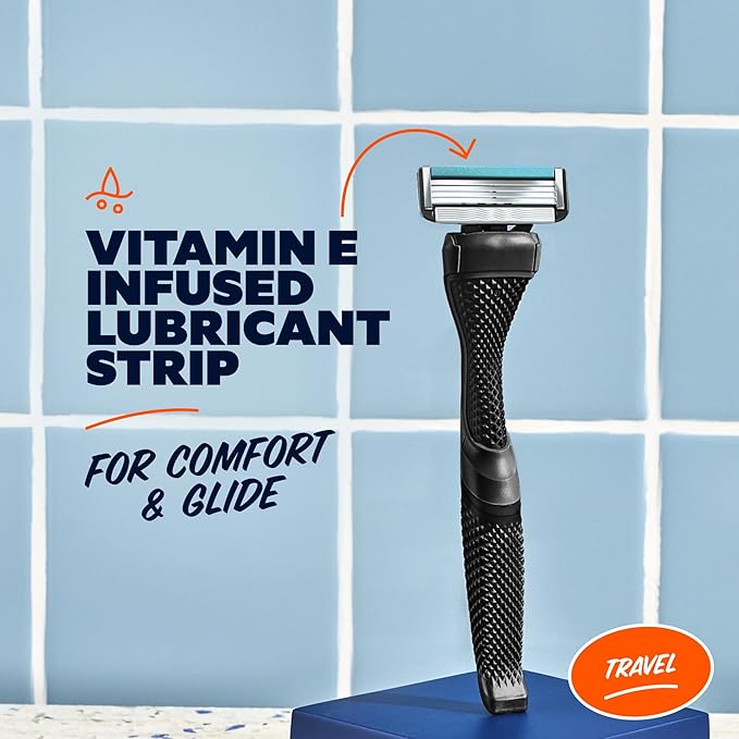 Dollar Shave Club | Travel Shave Set | 4 Swift Rinse Refill Cartridges, 1 Handle, 1 Razor Cover