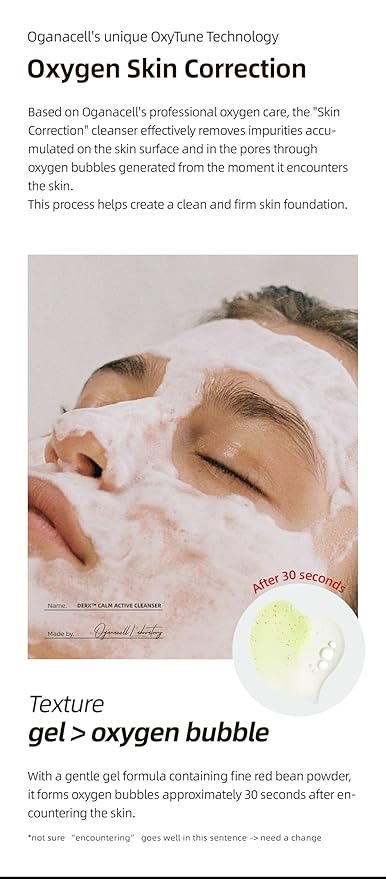 DERX Facial Cleanser for Sensitive & Oily Skin – Calm Cleansing Foam with Plant Tannin, Redness Relief & Oil Control, Oxygen Bubble Technology, Korea Skincare