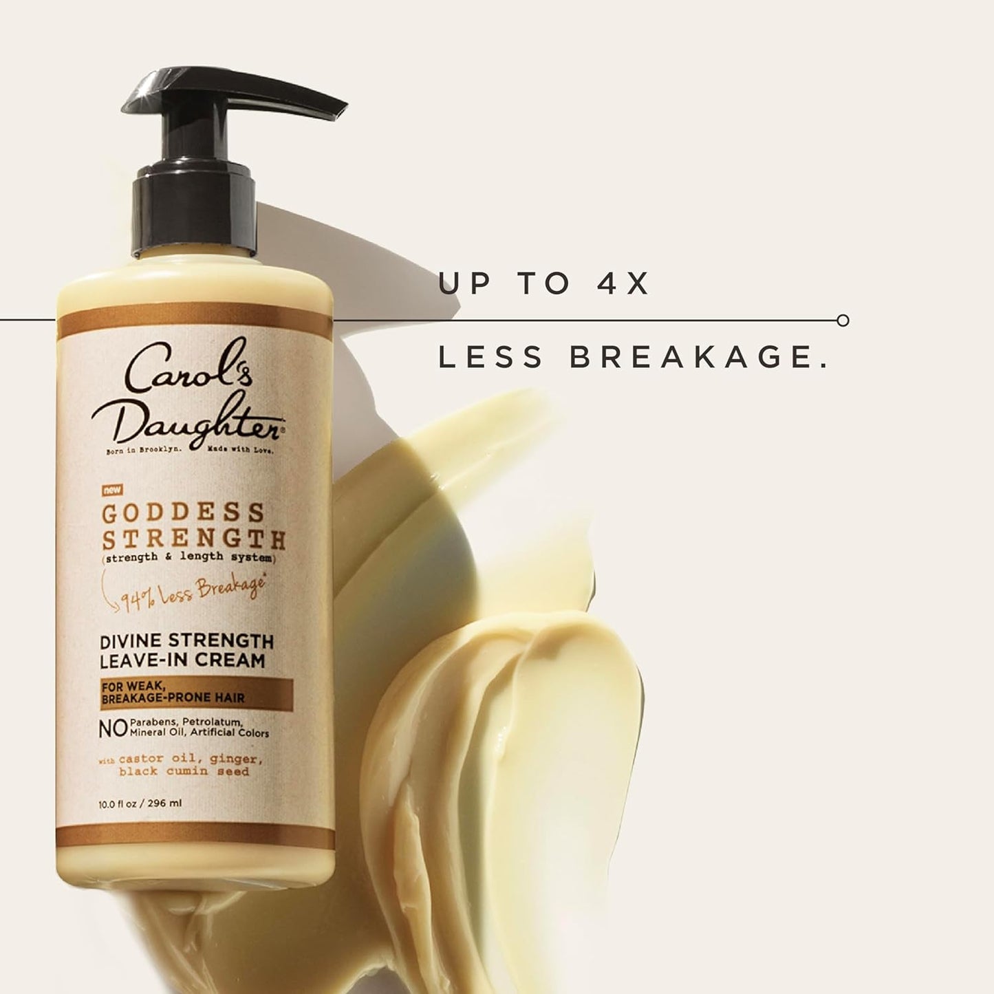 Carol's Daughter Goddess Strength Leave In Conditioner Cream, 10 Fl Oz - Strengthening and Moisturizing for Wavy, Curly Hair