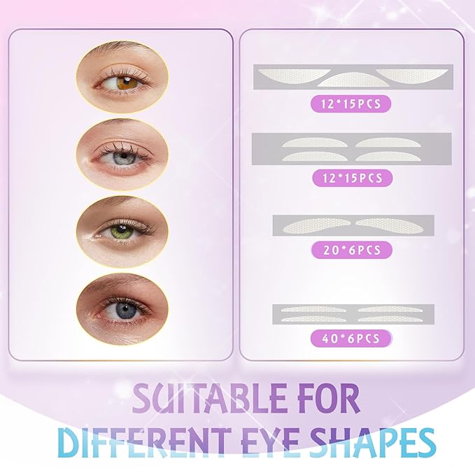 720PCS Invisible Eyelid Tape - Eyelid Lifter Strips - Eyelid Tape for Hooded Eyes Invisible, Instantly lifts loose Skin Around The Eyes Without Surgery, Creating Deep, Natural-looking Eyelids Easily