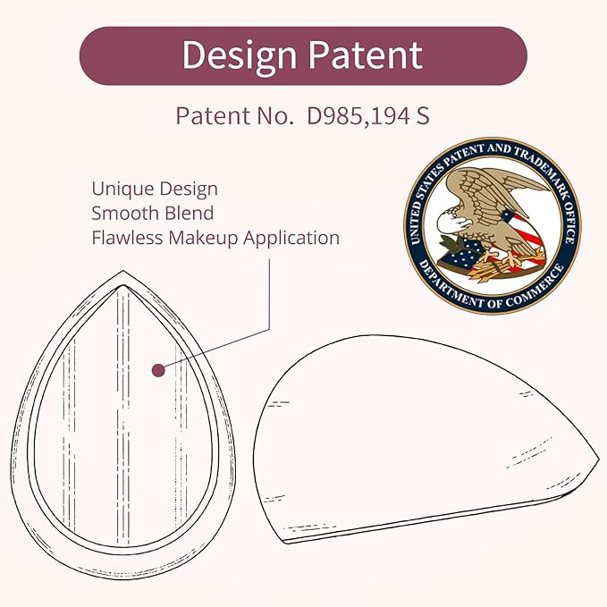 BEAKEY Flat Duo Makeup Sponge of 6, Super Soft 0 Latex Blending Sponge for Flawless Application - Liquid, Cream, Powder, Patented Design,Pink