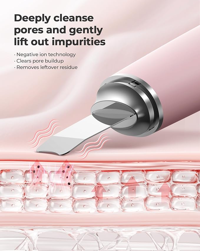 2 in 1 Facial Cleansing Brush & Massager, Facial Skin Scrubber Waterproof and Rechargeable Face Scrub for Deep Cleansing Vibrating Exfoliator Scrubber Skin Care with 7 Modes, Gentle Exfoliating - Pink