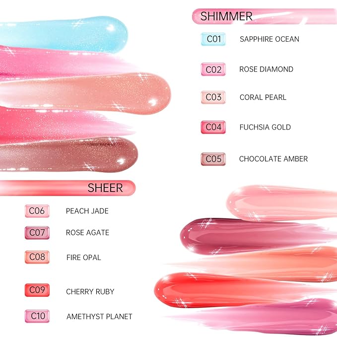 CATKIN Lip Plumper Gloss, Tinted Lip Serum with Hyaluronic Acid & Jojoba Oil, Non-sticky Volumizing Hydrating Formula for a High Shine Maximum 3D Look, Plump & Soft Lips 0.12 Fl Oz-C05 Chocolate Amber