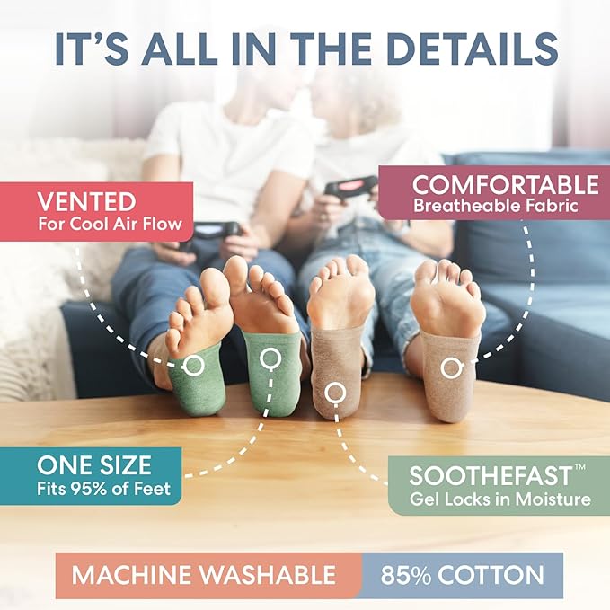 Dr. Frederick's Original Moisturizing Heel Socks for Cracked Heel Treatment - 2 Pairs - Stop Cracked Heels in Their Tracks