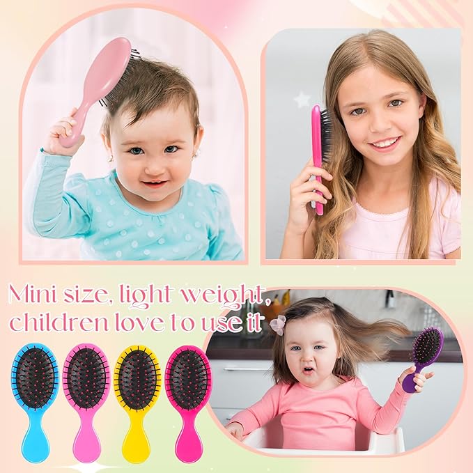 120 Pcs Mini Travel Detangling Brush with Soft Bristles for Wet and Dry Hair - Smoothing Knots with Ease for Most Hair Types