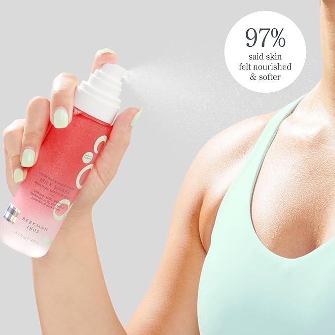 Beekman 1802 Milk Shake Body Mist - Pistachio & Dark Cherry 4.7 fl oz - Hyaluronic Acid, Jojoba Oil, Instantly Moisturizes, Hydrates & Softens, Good for Sensitive Skin, Cruelty Free