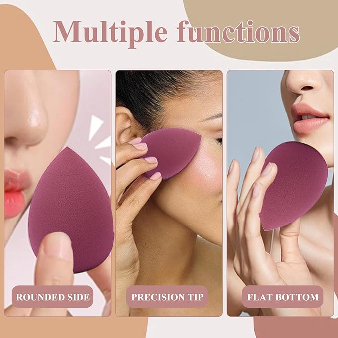 30-Piece Makeup Sponge Set -Makeup sponges without latex, Soft, Reusable & WashableMulti-Shape Beauty Sponges for Wet & Dry Use, Value Pack Makeup Blenders for Foundation & Concealer (30 packs)
