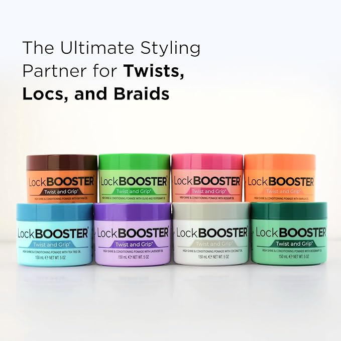 Style Factor Lock BOOSTER Twist & Grip Braid Gel (10.1 Oz.) with Rosehip Oil— Strong Hold, Flake-Free, Frizz-Free Hair Braiding Gel for Defined & Long-Lasting Twists, Locs & Braids