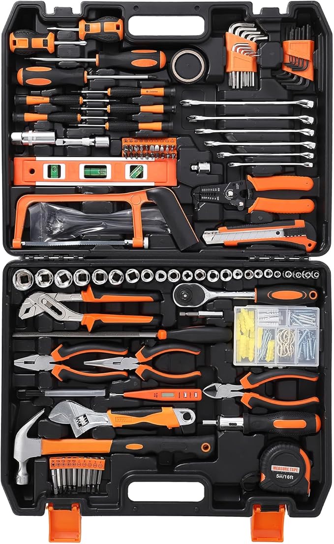 236 Piece Socket Wrench Auto Repair Tool Combination Package Mixed Tool Set, General Household Home Repair and Mechanic's Hand Tool Kit Set with Plastic Toolbox Storage Case