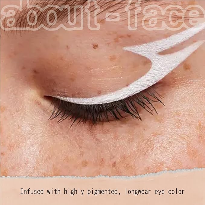 about-face Matte Fluid Eye Paint White Noise – High-Pigment Liquid Eyeshadow, Long-Lasting, No-Budge Matte Finish, Vegan & Cruelty-Free (White)