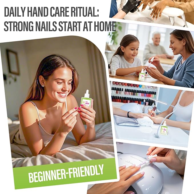 CHUCHU Nail Strengthener - Kiwi Scent Nail Repair Growth Moisturizing Treatment - Natural Jojoba Vitamin B & E Cuticle Oil for Dry Cracked Nails