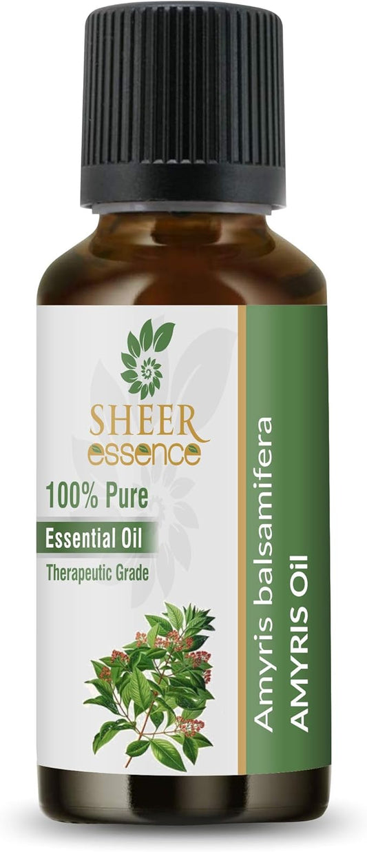 Amyris Oil 15 ML (0.51 Fl.OZ) | 100% Pure Natural Undiluted Uncut Therapeutic Grade West Indian Sandalwood Essential Oil