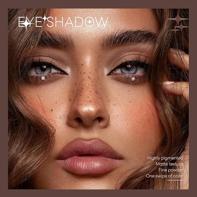 Dark Brown Single Matte Nude Eyeshadow, Velvet Neutral Eye Shadow for Older Women Pressed Powder Primer Base Makeup, High Pigmented LongLasting Eye Shadow Palette Makeup, sombras para ojos 04