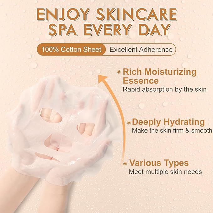 84 Pack Collagen Face Masks Skincare for Women, Hydrating and Moisturizing Sheet Face Masks for Women Skin Care, Face Mask Gifts Set for Spa Party, Bulk Facial Masks Suitable for All Skin Types