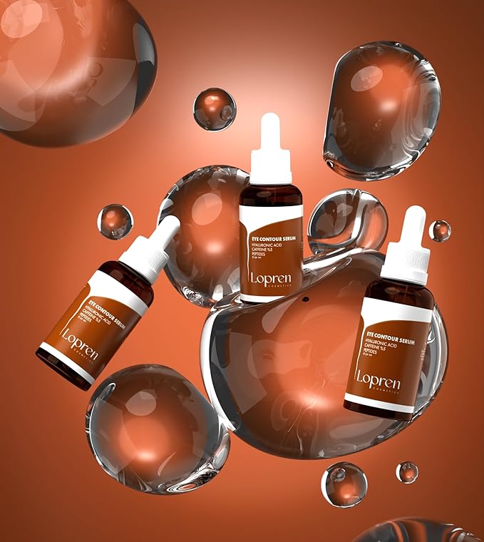 Caffeine Eye Serum for Dark Circles and Puffiness, Under Eye Treatment with Hyaluronic Acid, Peptides & Amino Acids, Fragrance-Free, Paraben-Free, Lightweight Formula, 1 Fl Oz