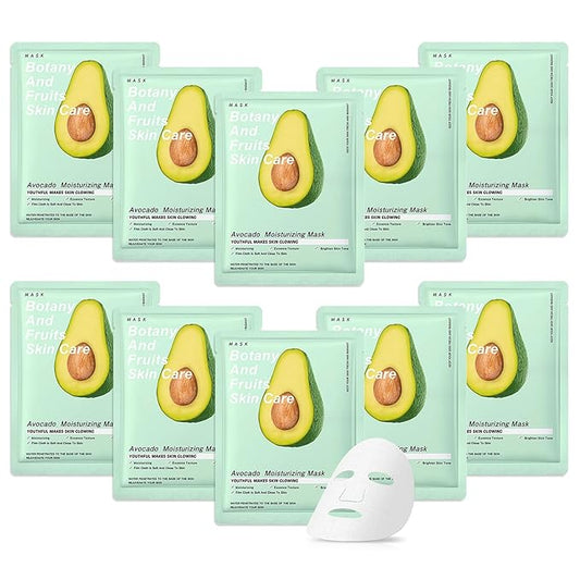 10 Pack Variety Facial Sheet Masks Skin Care Set, Hydrating Bulk Sheet Face Masks Skincare Gifts Set for Women Men, Long Lasting Moisturizing Face Mask Skincare for All Skin Type（B9)