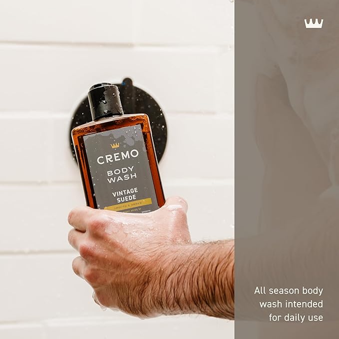 Cremo Body Wash Men, A Vintage Suede with Notes of White Moss and Rich Amber, 16 Fl Oz