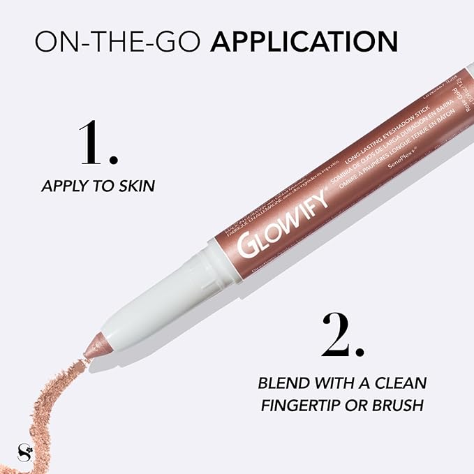 SeneGence Glowify Long-Lasting Eyeshadow Stick, Champagne, Multi-Use Highlighter for Eyes, Cheeks, Brow Bone, Effortless Application with Smooth, Velvety Finish