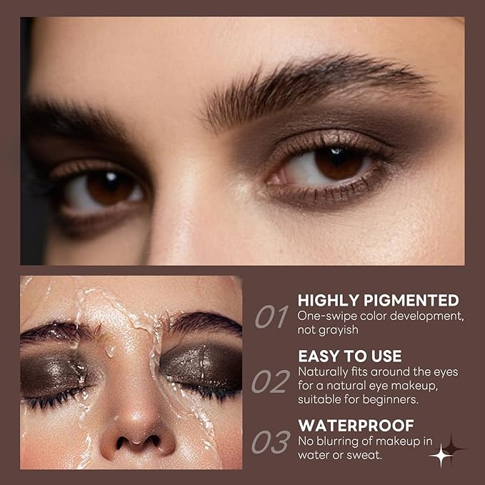 Dark Brown Single Matte Nude Eyeshadow, Velvet Neutral Eye Shadow for Older Women Pressed Powder Primer Base Makeup, High Pigmented LongLasting Eye Shadow Palette Makeup, sombras para ojos 04