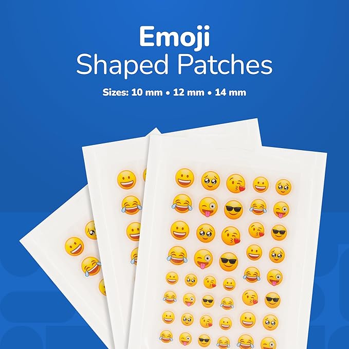 BioSwiss Pimple Patches, Emojis Patch for Zits and Blemishes, Hydrocolloid Spot Stickers for Face and Skin, 100 Count