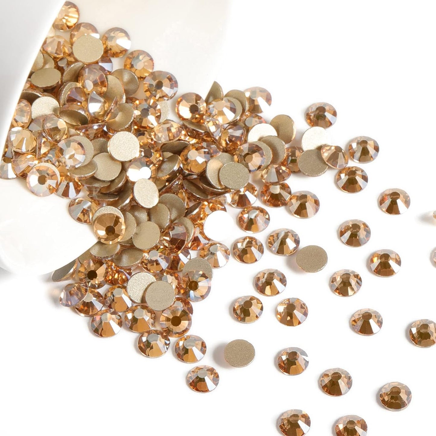 Beadsland 1440 Pieces Flat Back Crystal Rhinestones Round Gems,Golden Shadow,SS20,4.6-4.8mm