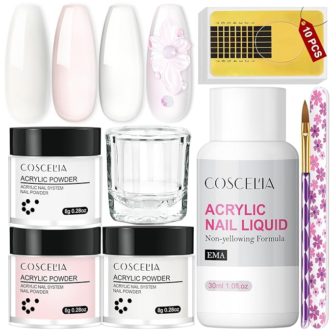 Acrylic Nail Kit for Beginners Nail Kit Acrylic Set and 16 pcs Cuticle Oil Pens