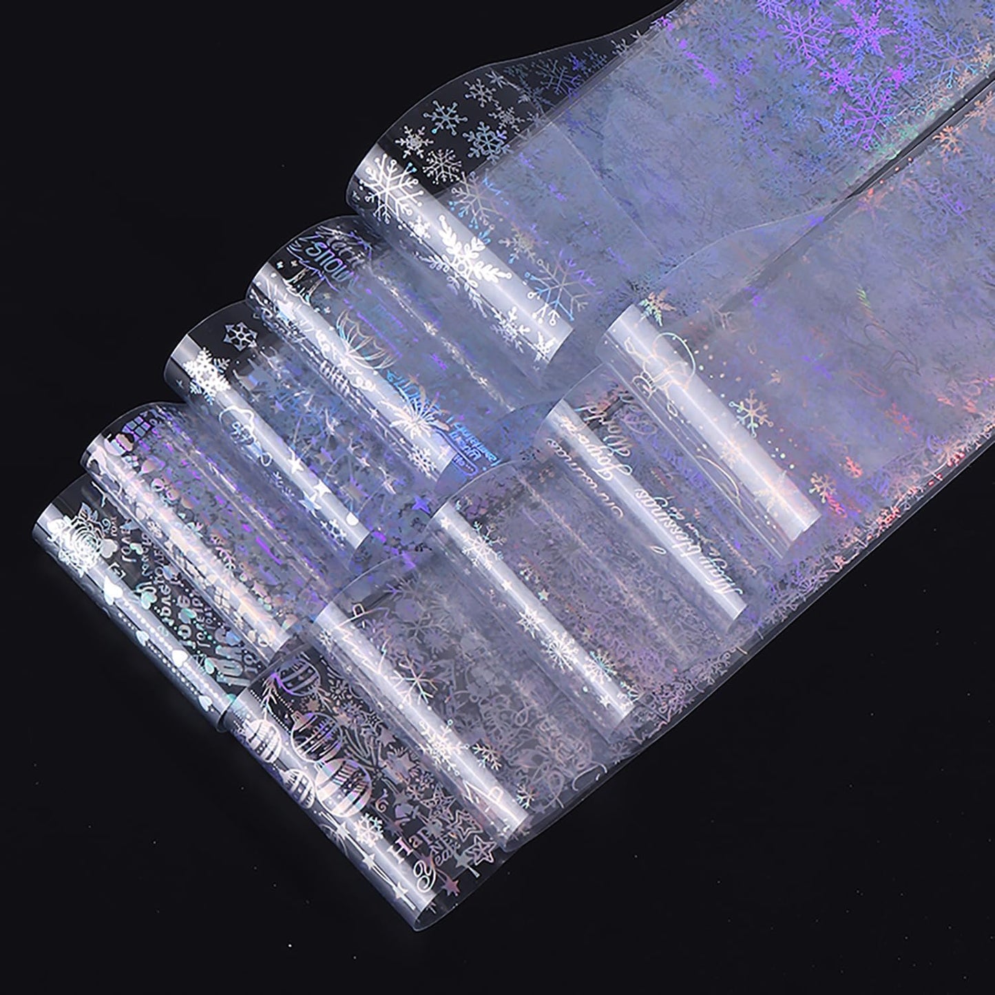 10 Rolls Christmas Nail Foils Transfer Nail Art, Snowflake Nail Transfer Foil Stickers Christmas Theme Design Nails Supplies Christmas Tree Snowman Santa Claus Manicure Decals Cute Nails Accessories