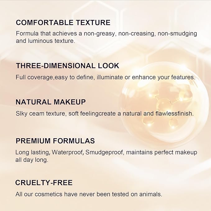 3Pcs Contour Stick Makeup Set, Shades with Highlighter Blush Bronzer Stick Kit for Sculpt the Cheeks and All Skin Type, Longwear Smooth Non-greasy Formula for All Skin Types, Mature