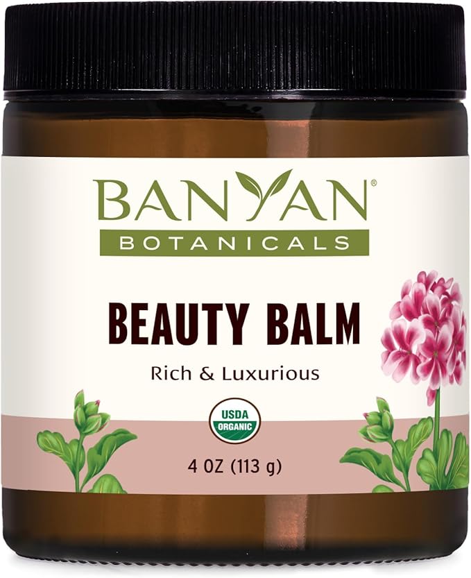 Banyan Botanicals Beauty Balm - USDA Certified Organic, 4 oz - Shatavari & Rose Geranium to Moisturize & Soften Skin