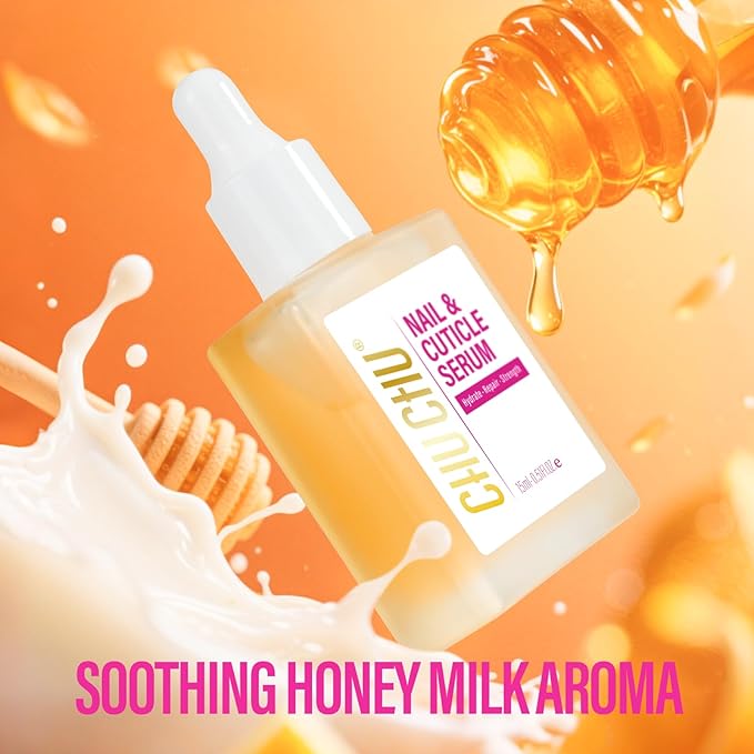 CHUCHU Nail Growth and Strengthening Serum: Natural Plant Repair Serum with Honey Milk Scent - Nail Cuticle Care for Women Men Home Salon Gift