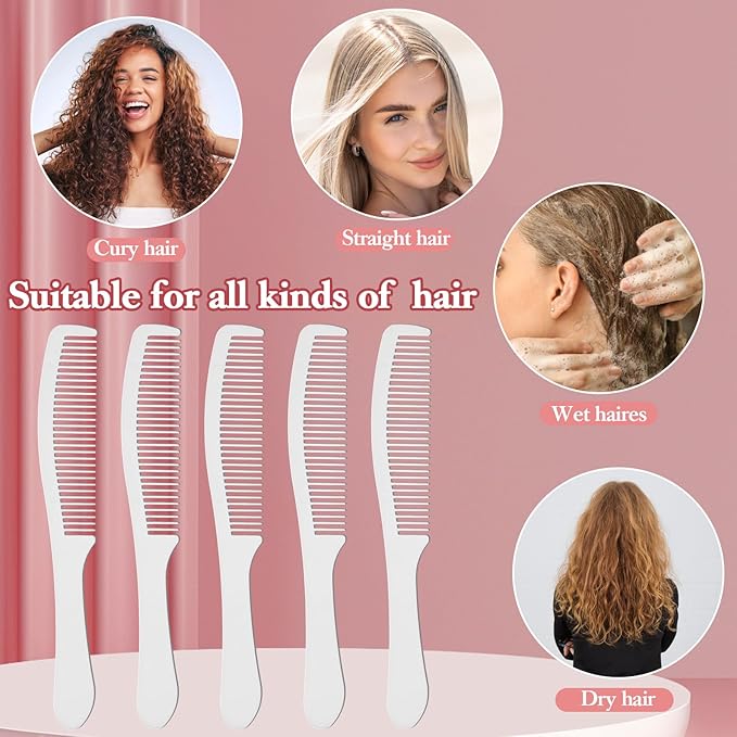 200Packs Individually Wrapped Bulk Combs, Disposable Combs in Bulk Plastic Mini Travel Combs with Long Handle for Homeless, Hotel, Shelter, Nursing Home, Charity (White, 6.3 x 0.94'')