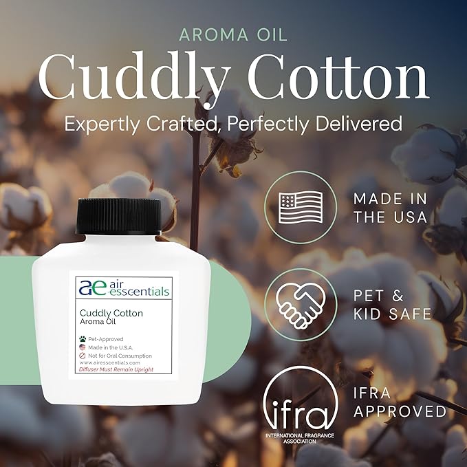 Cuddly Cotton Aroma Oil for Smart Scent Air Machines & Cold Air Diffusers, Pet-Safe Fresh Cotton Essential Oil, Floral, and Crisp Apple Scents, 100mL