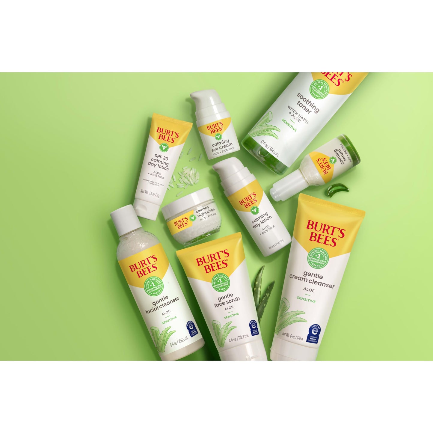 Burt's Bees Back To School Dorm Essentials, Calming Night Cream, With Aloe and Rice Milk, Face Moisturizer For Sensitive Skin, 98.8 Percent Natural Origin, 1.8 oz. Tub