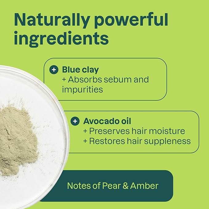 ATTITUDE Nourishing Shampoo Bar, Natural Origin, For Dry and Dull Hair, Avocado Oil & Blue Clay, EWG Verified & Clean Ingredients, Vegan, Pear & Amber, 4 Oz