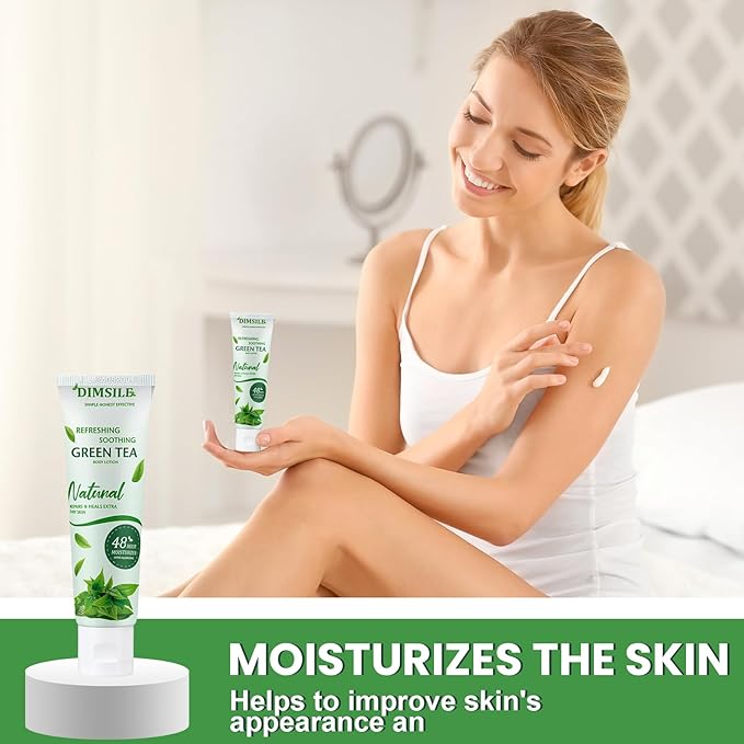 50 Pack Green Tea Travel Size Body Lotion 1 Oz Dry Skin Moisturizer with Flip Cap for Extra Dry Skin, for Inns and Hotels, Airlines, Offices, Gyms and More