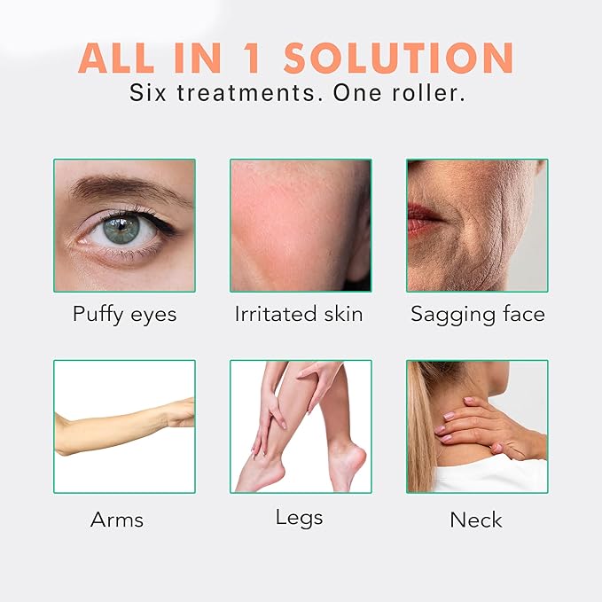 Beauty by Earth Ice & Rose Quartz Roller for Face - Face Massager Skin Care Tools with Small Eye Roller for Puffy Eyes