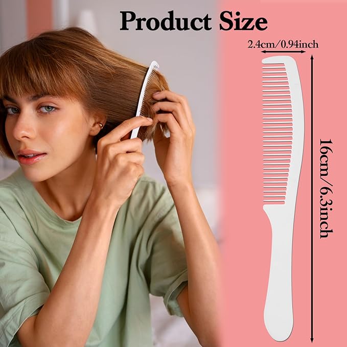 200Packs Individually Wrapped Bulk Combs, Disposable Combs in Bulk Plastic Mini Travel Combs with Long Handle for Homeless, Hotel, Shelter, Nursing Home, Charity (White, 6.3 x 0.94'')