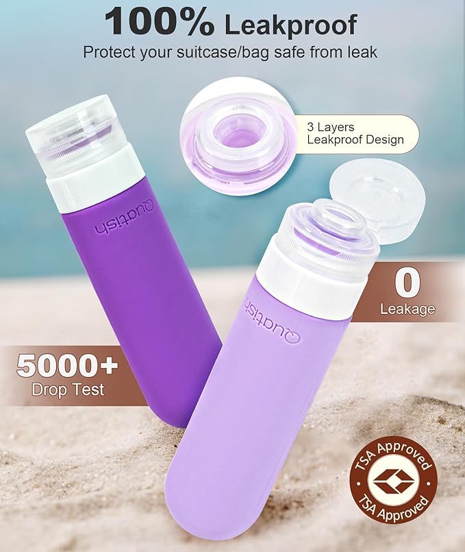 18 Pack Travel Bottles for Toiletries, Original Patented, TSA Approved Travel Size Containers, Leak Proof Silicone Shampoo and Conditioner Bottles Women & Men, Airplane Essentials, Multicolor