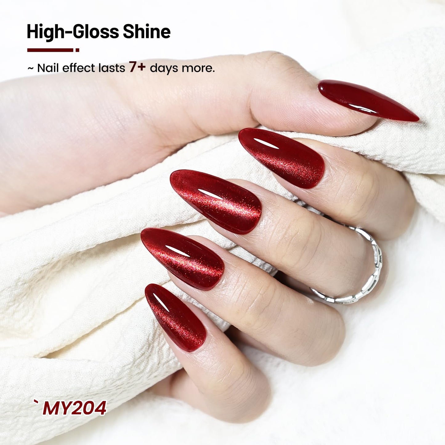 12Pcs Aurora Cat Eye Nail Polish with Base Coat Top Coat and Magnet Stick, Quick Dry Nail Polish for Holiday Gift Giving